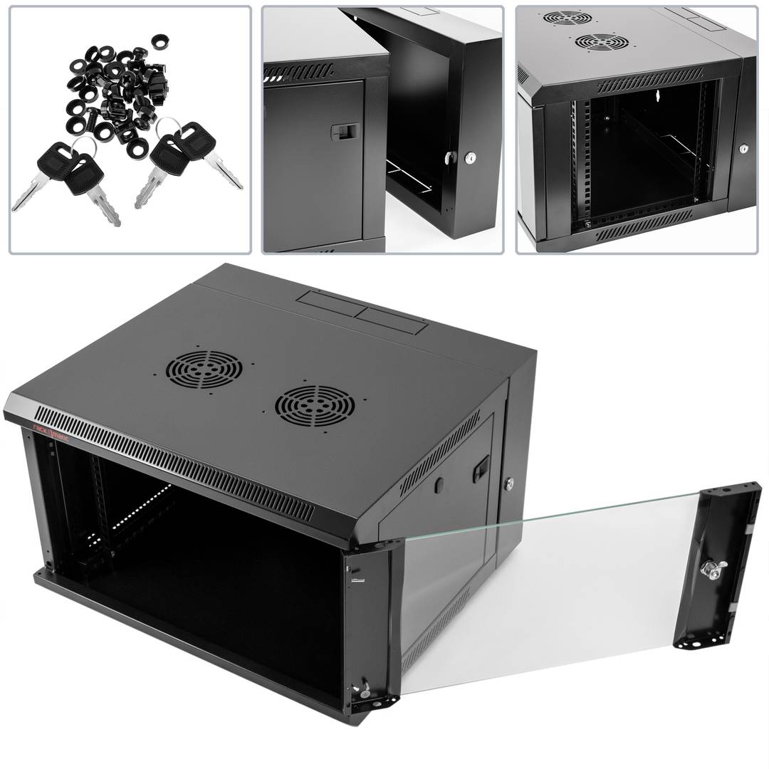 Server rack cabinet 19 6U 60 x 55 x 37 cm swivel wallmount SOHORack -  Cablematic