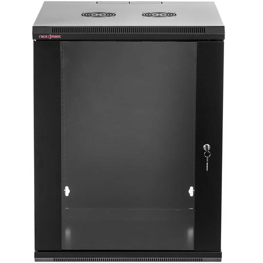 Armari rack mural 19'' pivotant 15U 600x550x770mm paret SOHORack GO muntat