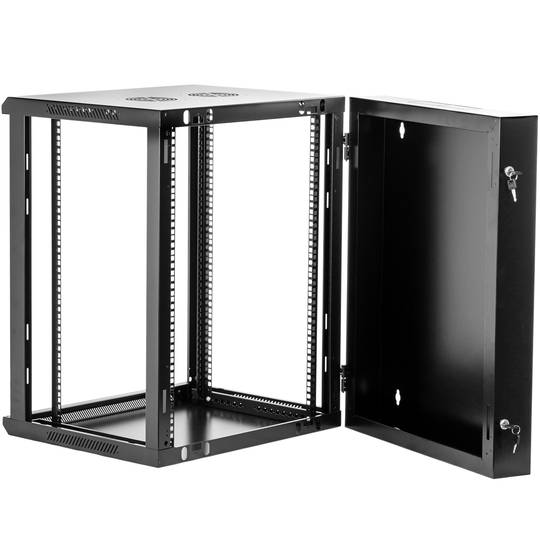Armari rack mural 19'' pivotant 15U 600x550x770mm paret SOHORack GO muntat