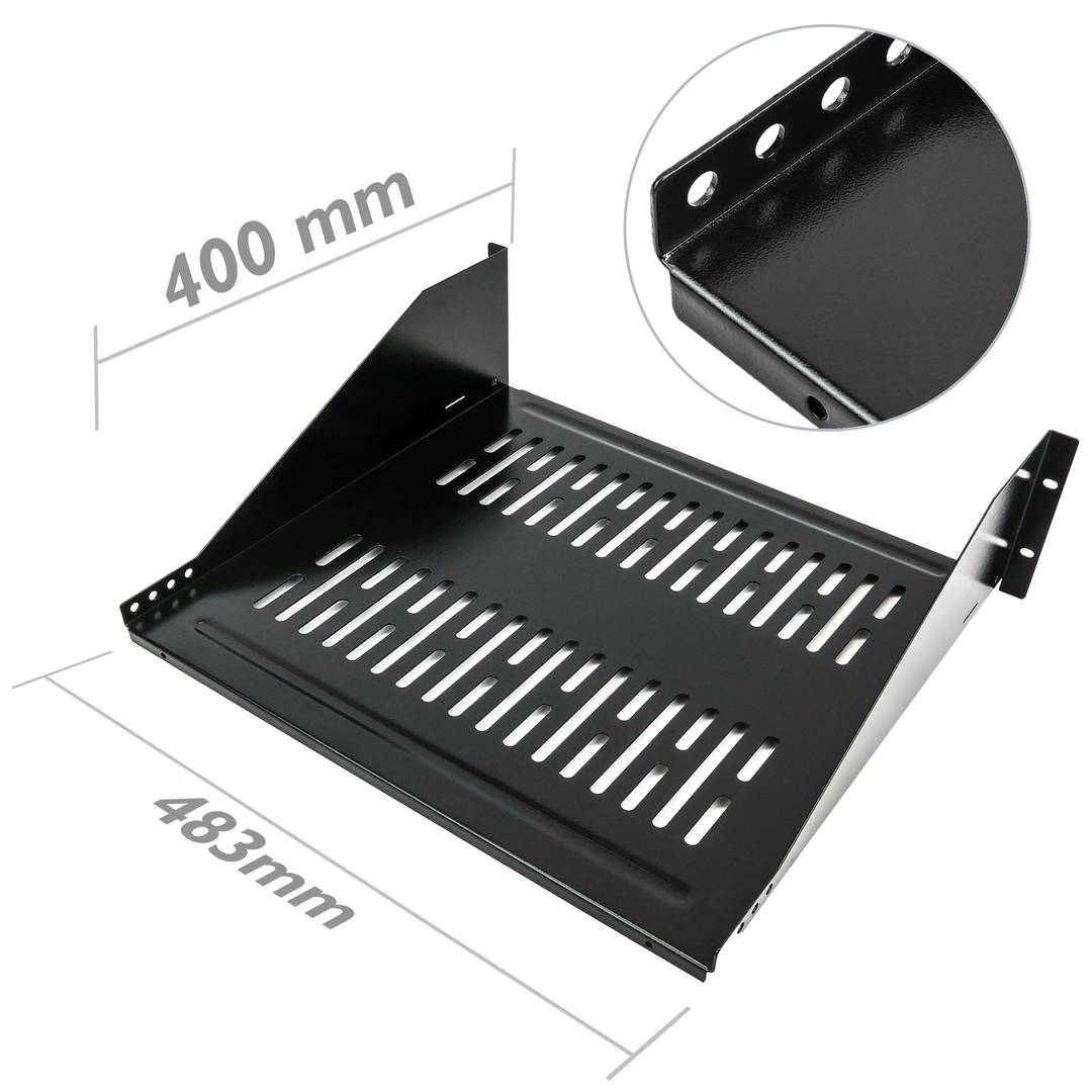 Safata rack de fixació frontal de 3U i profunditat 400 mm