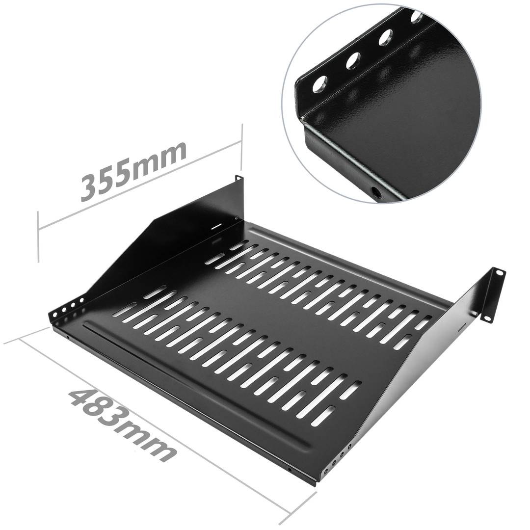 2U voorste bevestigingsrek 355 mm diep
