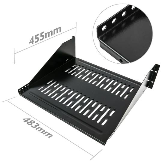 Plateau rack de montage avant 2U et profondeur de 455 mm