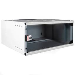 Armário de rack de parede 19" 4U branco 540x400x237mm EcoRack de parede DIY