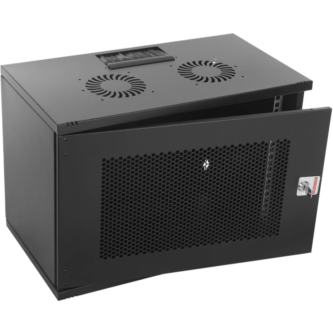 Wandschrank 19'' 7HE 540x300x370mm mit perforierter Tür SOHORack zerlegt DIY