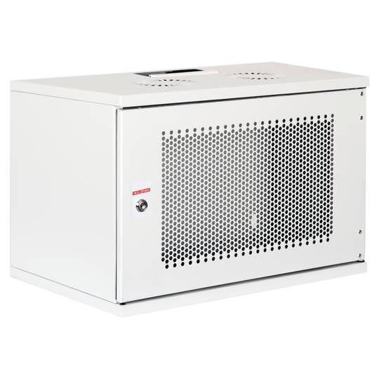 Rack19 naścienny 07U F400 RackMatic SOHOrack DIY biały Perforowany