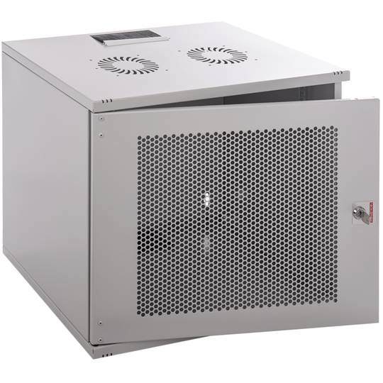 Rack19 naścienny 09U F400 RackMatic SOHOrack DIY biały Perforowany