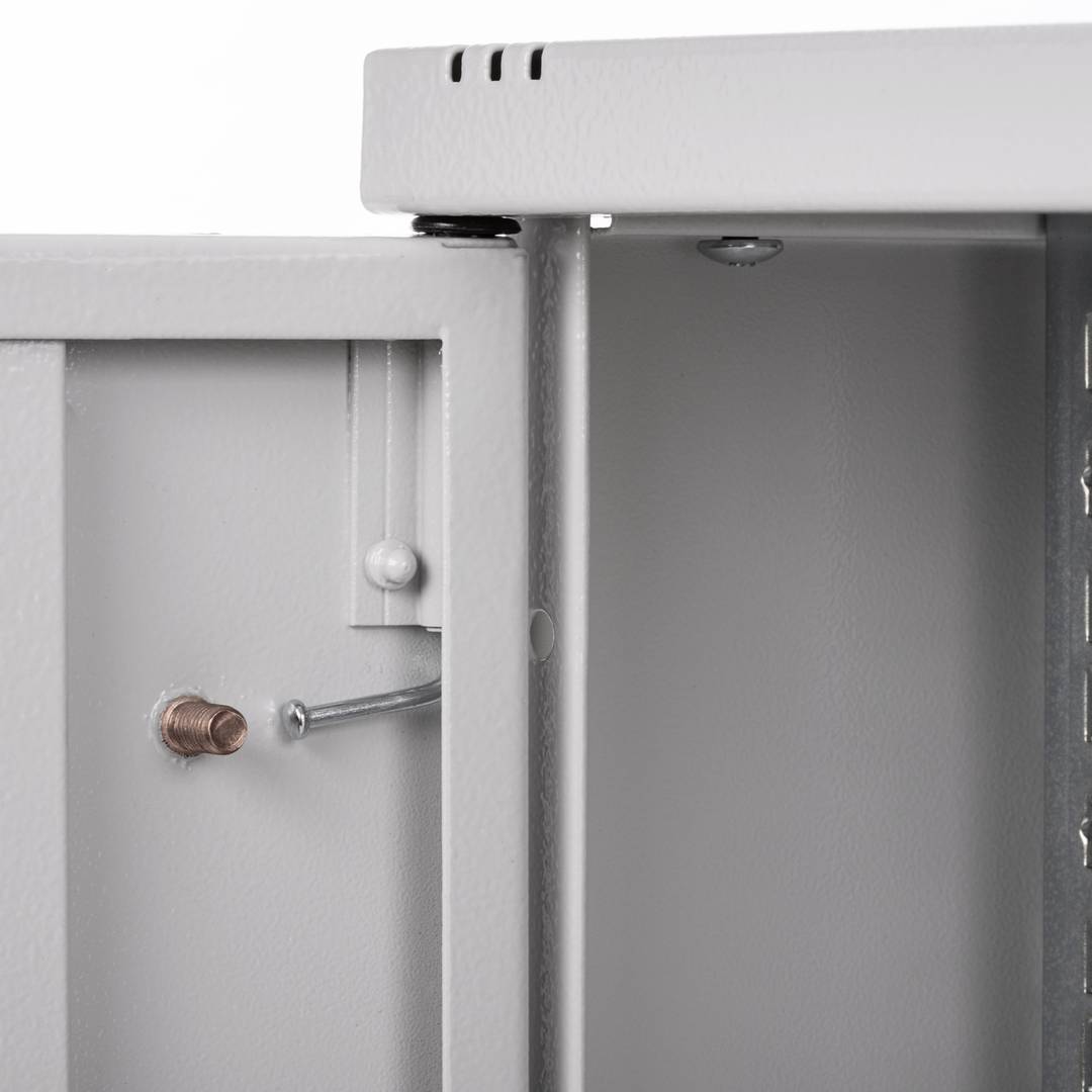 Rack19 naścienny 09U F400 RackMatic SOHOrack DIY biały Perforowany