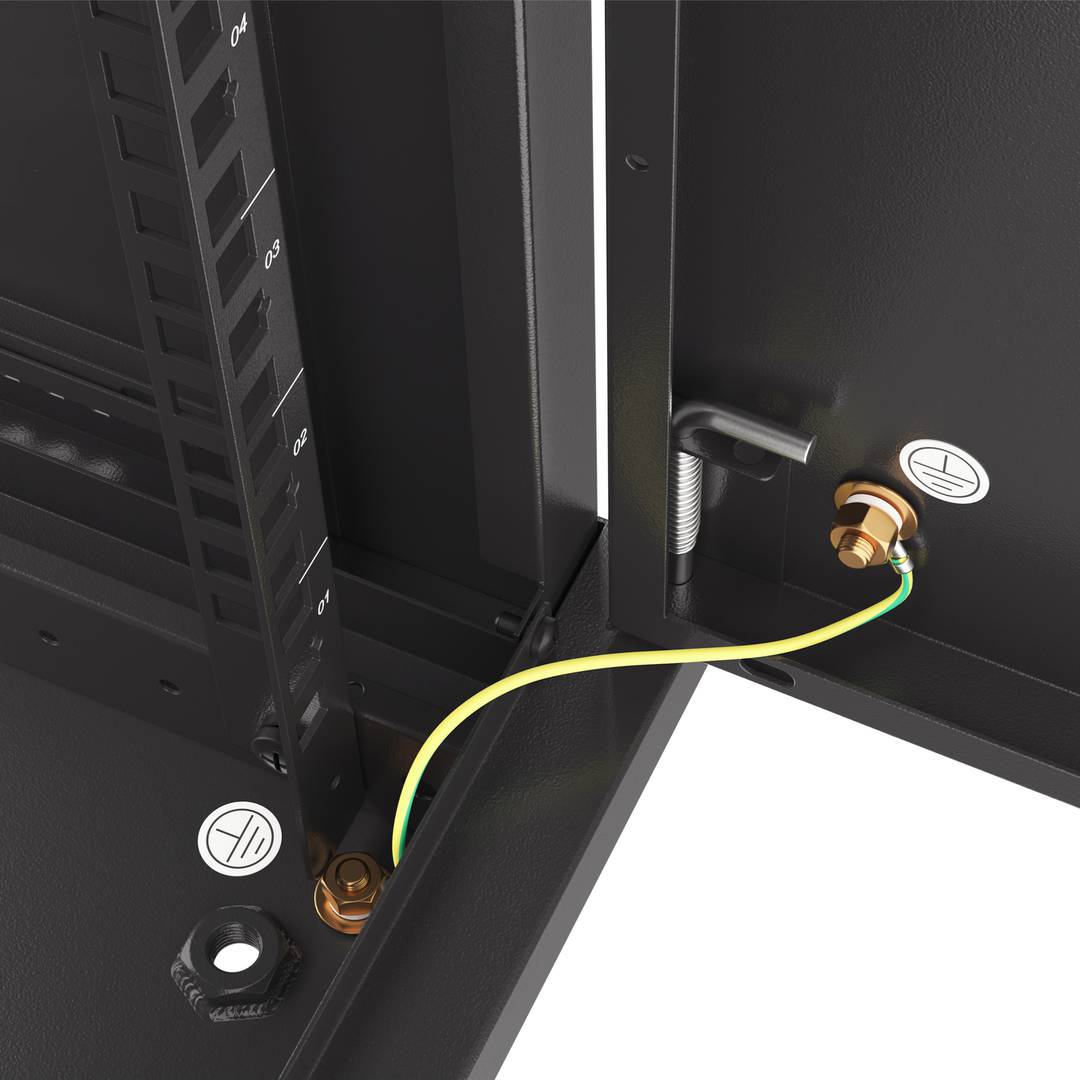Coffret mural 19'' 12U porte vitrée 600x450 noir monté