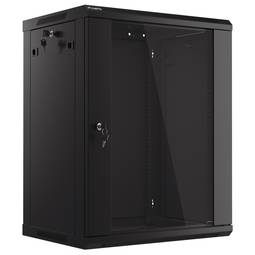 Armario Rack mural 19" 15U F450 600x450x779mm pared desmontado DIY negro Lanberg
