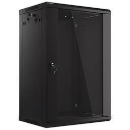 Armario Rack mural 19" 18U F450 600x450x907mm pared desmontado DIY negro Lanberg