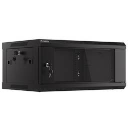 Rackschrank 19" wandmontiert 4U F450 FlatPack Farbe schwarz RAL9004 Lanberg WF01-6404-10B