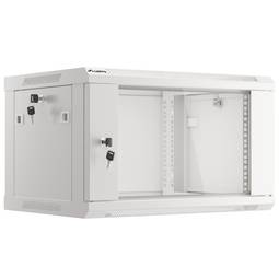 Rackschrank 19" wandmontiert 6U F450 FlatPack weiß RAL7035 Lanberg WF01-6406-10S