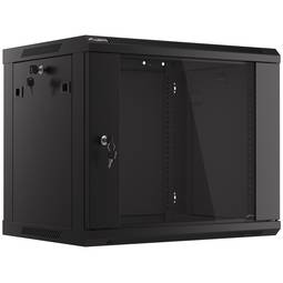 Armario Rack mural 19" 9U F450 600x450x512mm pared desmontado DIY negro Lanberg