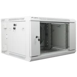 Szafa wisząca RACK 19" 6U F600 600x600x374mm mur démonté DIY biała Lanberg