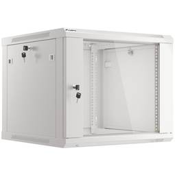 Szafa wisząca RACK 19" 9U F600 600x600x512mm mur démonté DIY biała Lanberg