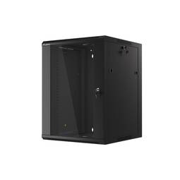 Rackschrank 19" wandmontiert 15U F600 FlatPack Farbe schwarz RAL9004 Lanberg WFFA-5615-10B