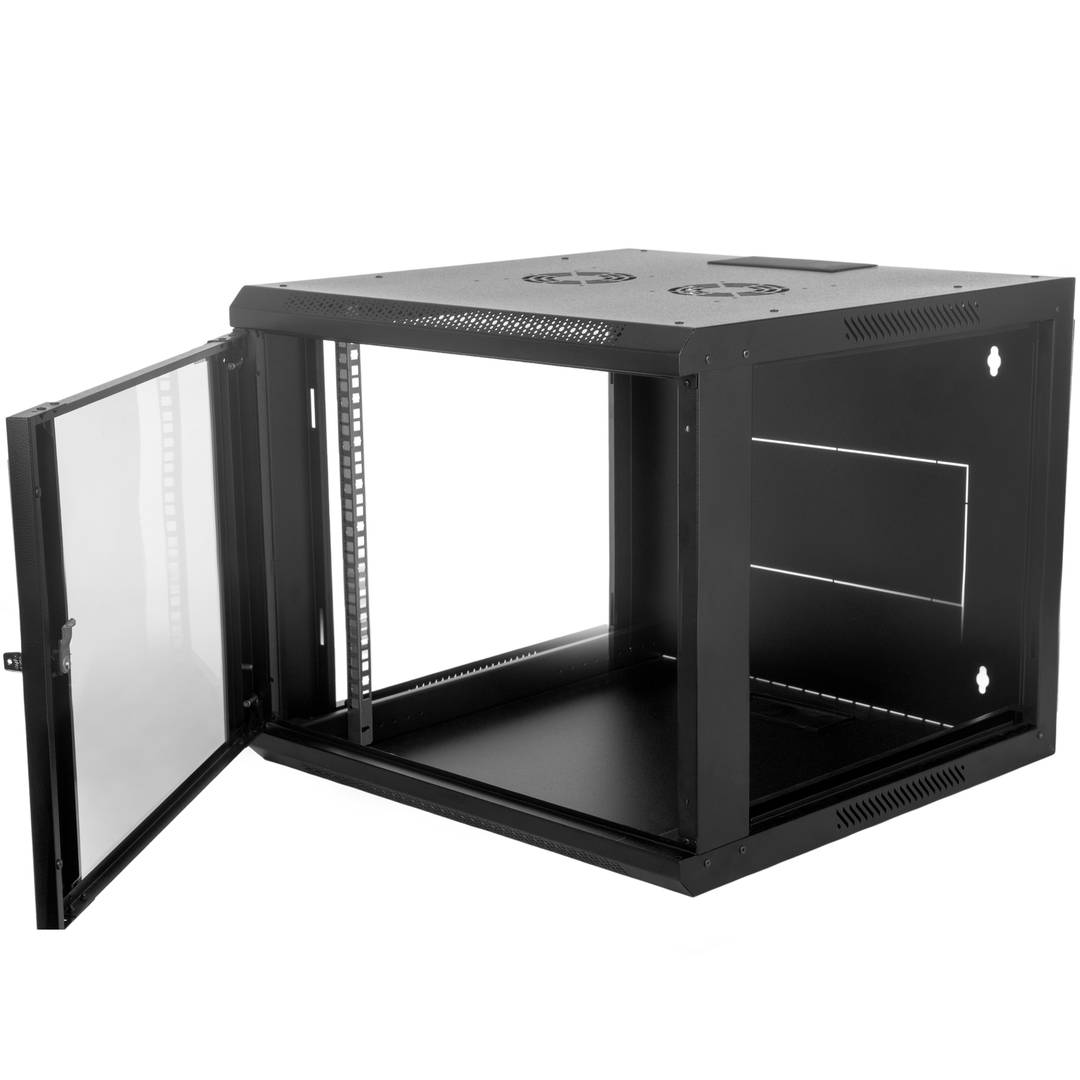 19'' 6U 600x600x372 mm wall-mounted rack cabinet SOHORack by RackMatic in black RAL 9005