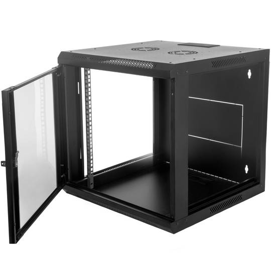 Armari rack mural 19'' 12U 600x600x639 mm de paret SOHORack de RackMatic de color negre RAL 9005