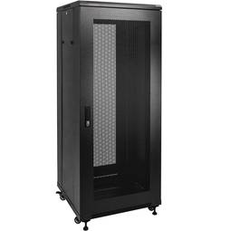 Armario rack 19" de pie 22U 600x1000x1610mm negro con puerta perforada MobiRack DIY desmontado