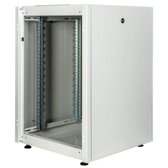Armoire rack 19'' debout 16U 600x600x825mm MobiRack par RackMatic Blanc et porte verre trempé