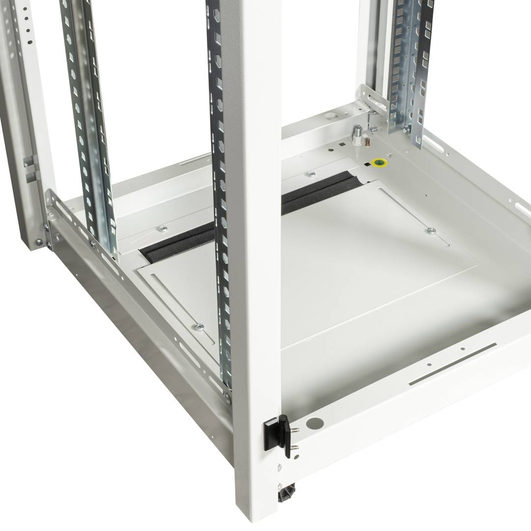 Armoire rack 19'' debout 16U 600x600x825mm MobiRack par RackMatic Blanc et porte verre trempé
