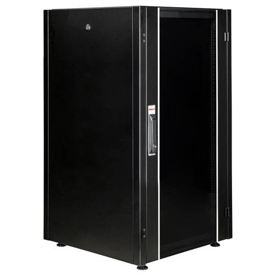 Rack cabinet 19'' standing 22U 600x600x1081mm MobiRack by RackMatic Black and tempered glass door