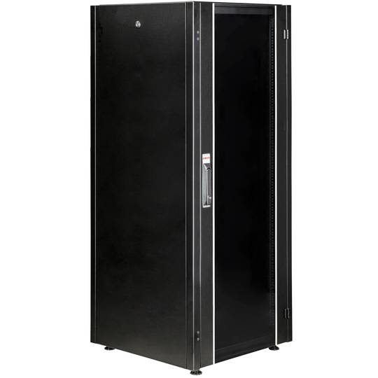 Rack cabinet 19'' standing 32U 600x600x1536mm MobiRack by RackMatic Black and tempered glass door