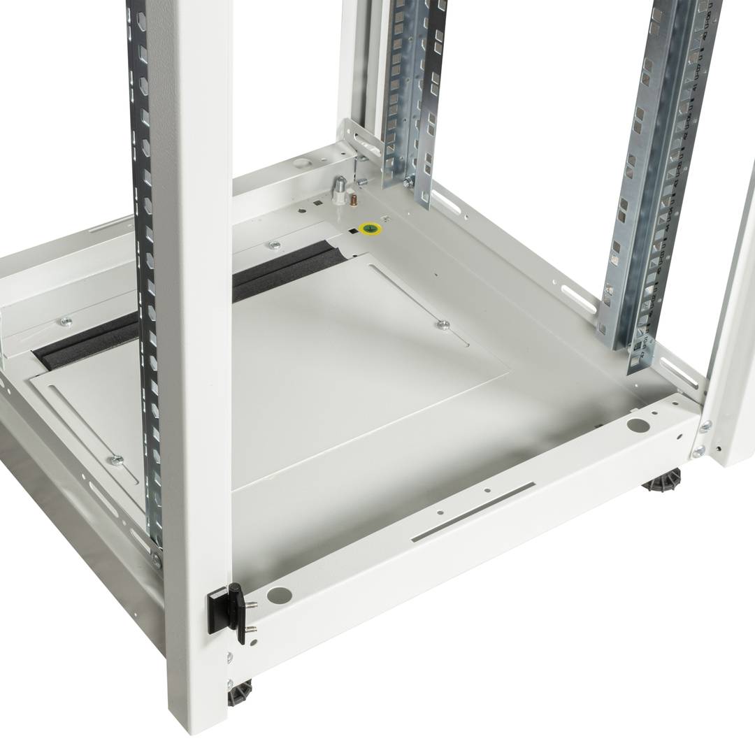 Armario rack 19'' de pie 32U 600x600x1536mm MobiRack de RackMatic Blanco y puerta de cristal templado