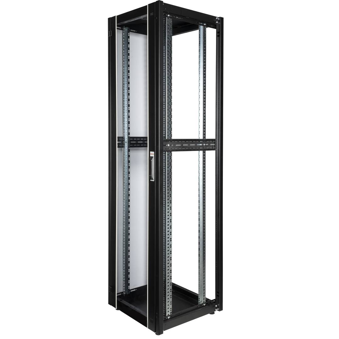 Armari rack 19'' de peu 47U 600x600x2202mm MobiRack de RackMatic Negre i porta de vidre temperat