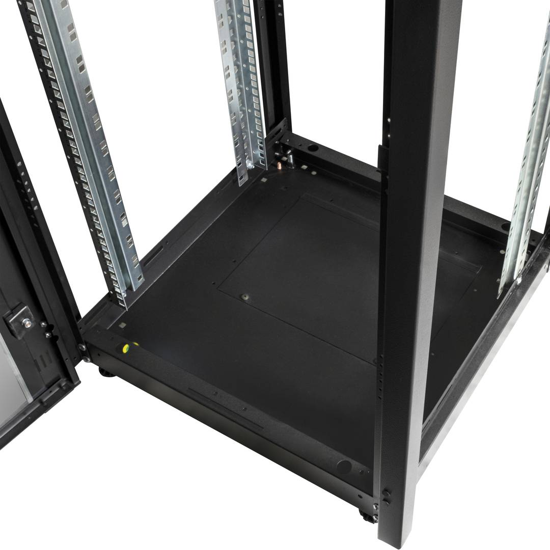 Armari rack 19'' de peu 47U 600x600x2202mm MobiRack de RackMatic Negre i porta de vidre temperat