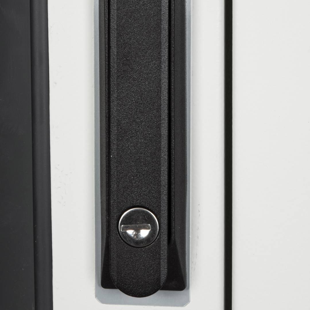 Rack cabinet 19'' standing 47U 600x600x2202mm MobiRack by RackMatic White and tempered glass door