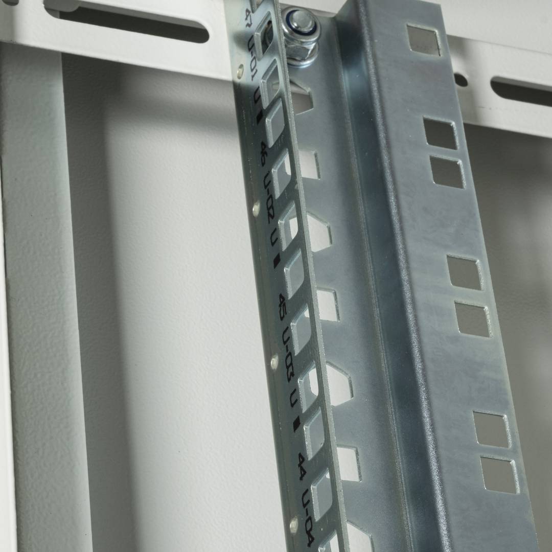 Rack cabinet 19'' standing 47U 600x600x2202mm MobiRack by RackMatic White and tempered glass door