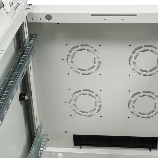 Rack cabinet 19'' standing 47U 600x600x2202mm MobiRack by RackMatic White and tempered glass door
