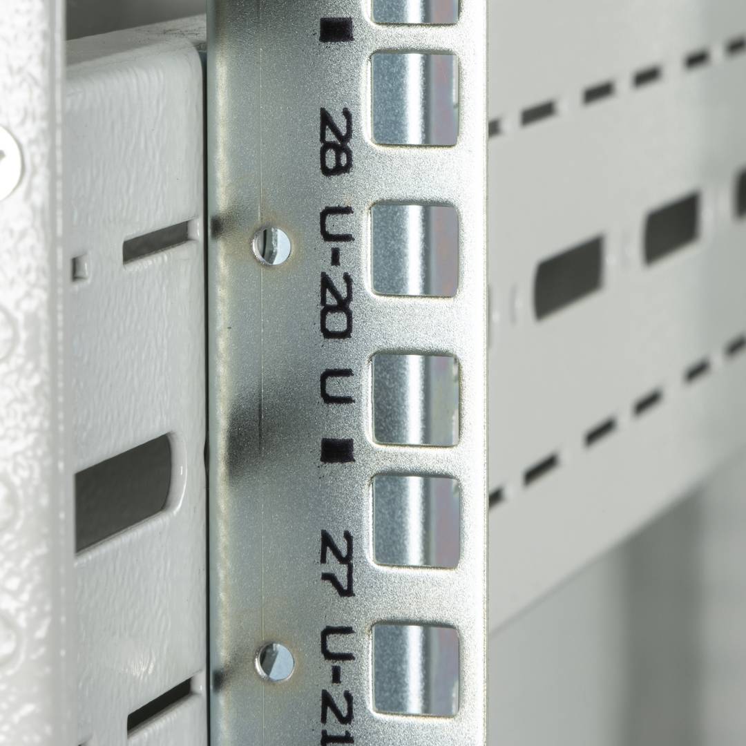 Rack cabinet 19'' standing 47U 600x600x2202mm MobiRack by RackMatic White and tempered glass door