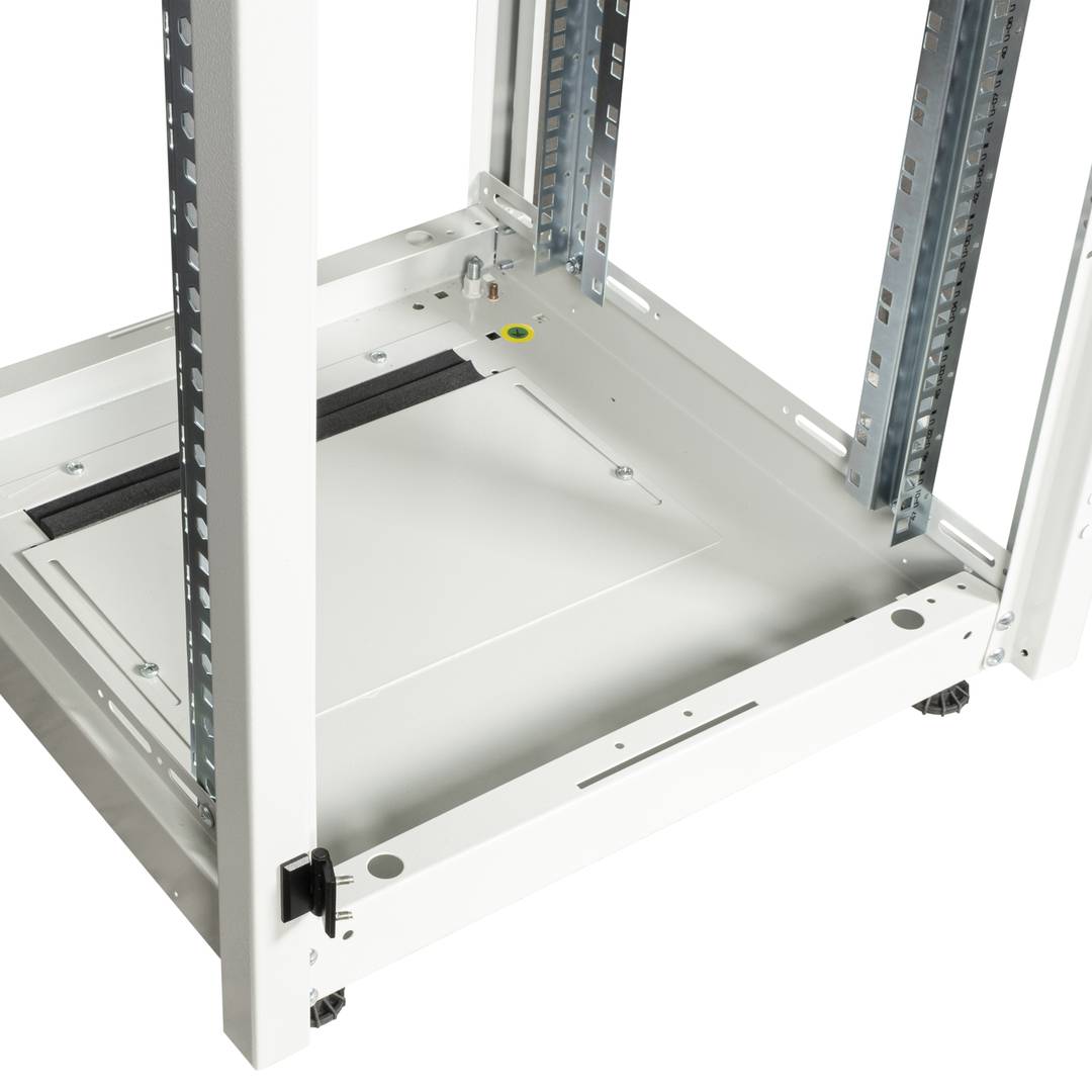 Rack cabinet 19'' standing 47U 600x600x2202mm MobiRack by RackMatic White and tempered glass door