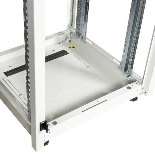 Rack cabinet 19'' standing 47U 600x600x2202mm MobiRack by RackMatic White and tempered glass door