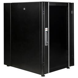 Rackkast 19'' staand 16U 600x800x825mm MobiRack van RackMatic Deur zwart en gehard glas