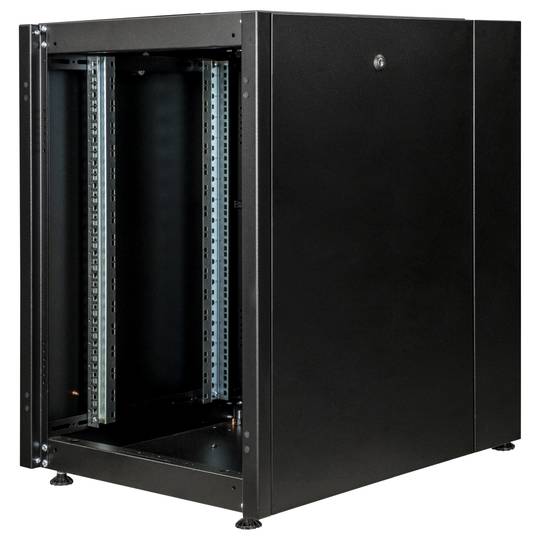 Armoire rack 19'' debout 16U 600x800x825mm MobiRack par RackMatic Porte noire et verre trempé