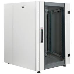 Rackkast 19'' staand 16U 600x800x825mm MobiRack van RackMatic Witte en gehard glazen deur