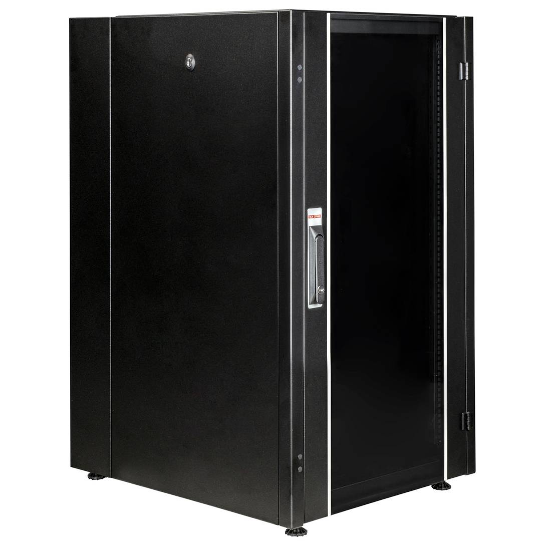 Armadio rack 19'' in piedi 22U 600x800x1081mm MobiRack di RackMatic Anta nera e vetro temperato
