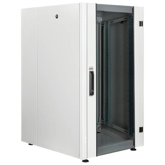 Rackkast 19'' staand 22U 600x800x1081mm MobiRack van RackMatic Witte en gehard glazen deur