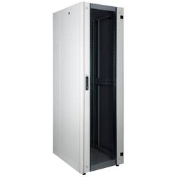 Rackschrank 19'' stehend 42U 600x800x1980mm MobiRack von RackMatic Weiße Tür aus gehärtetem Glas