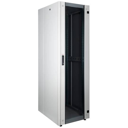 Rackkast 19'' staand 42U 600x800x1980mm MobiRack van RackMatic Witte en gehard glazen deur