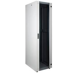 Rack cabinet 19'' standing 47U 600x800x2202mm MobiRack by RackMatic White and tempered glass door
