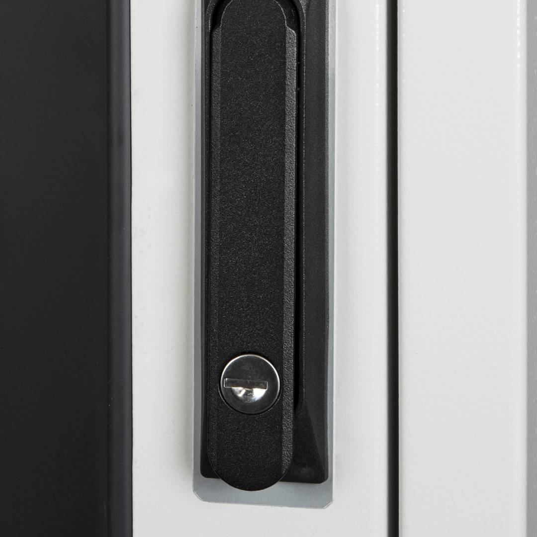 Rackschrank 19'' stehend 47U 600x800x2202mm MobiRack von RackMatic Weiße Tür aus gehärtetem Glas