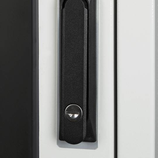Rackschrank 19'' stehend 47U 600x800x2202mm MobiRack von RackMatic Weiße Tür aus gehärtetem Glas