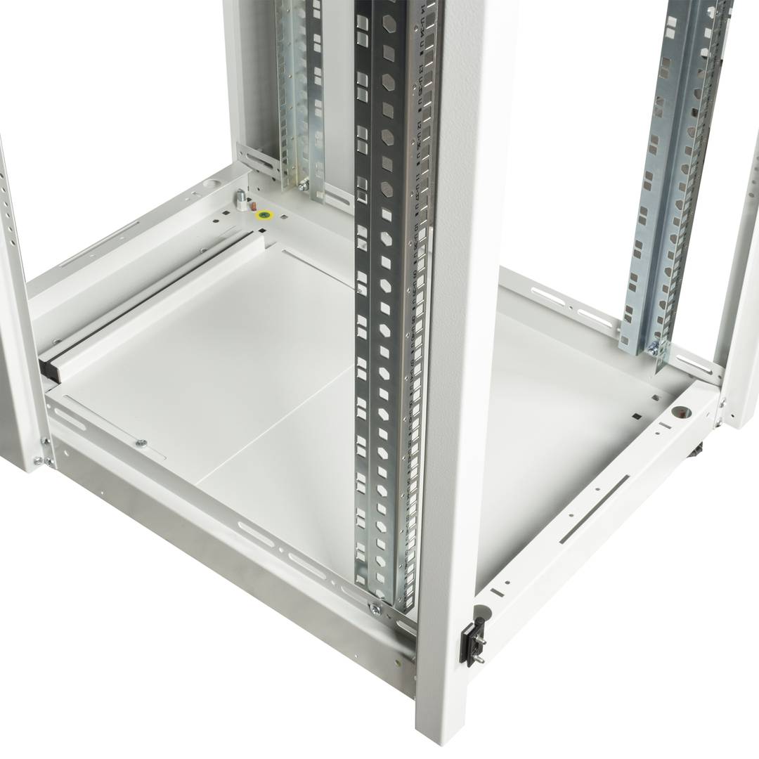 Rackschrank 19'' stehend 47U 600x800x2202mm MobiRack von RackMatic Weiße Tür aus gehärtetem Glas