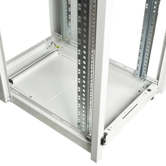 Rackschrank 19'' stehend 47U 600x800x2202mm MobiRack von RackMatic Weiße Tür aus gehärtetem Glas