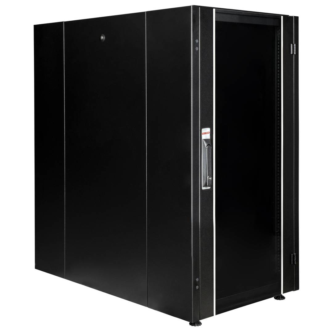 Rack cabinet 19'' standing 22U 600x1000x1081mm MobiRack by RackMatic Black and tempered glass door