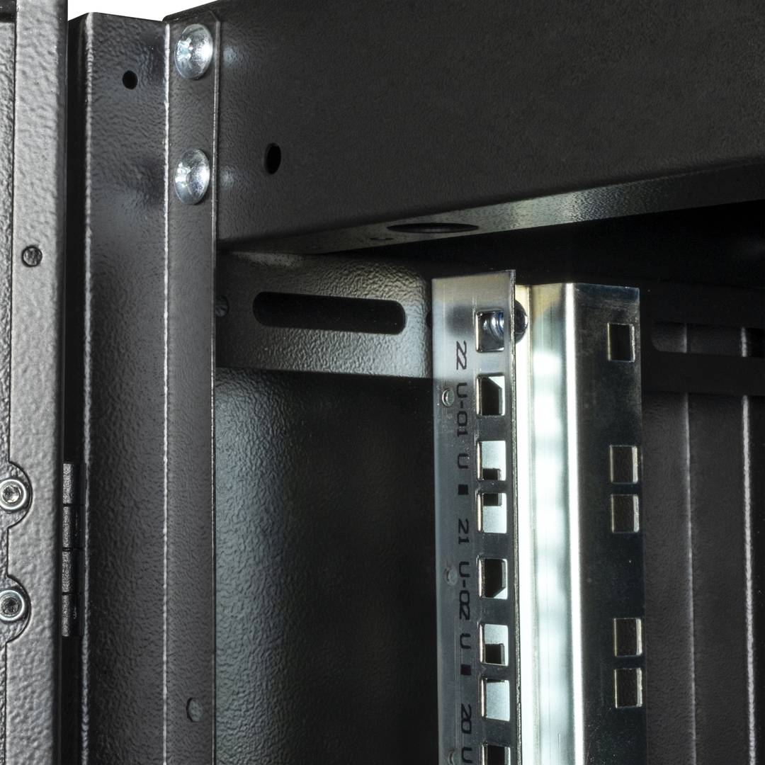 Rack cabinet 19'' standing 22U 600x1000x1081mm MobiRack by RackMatic Black and tempered glass door